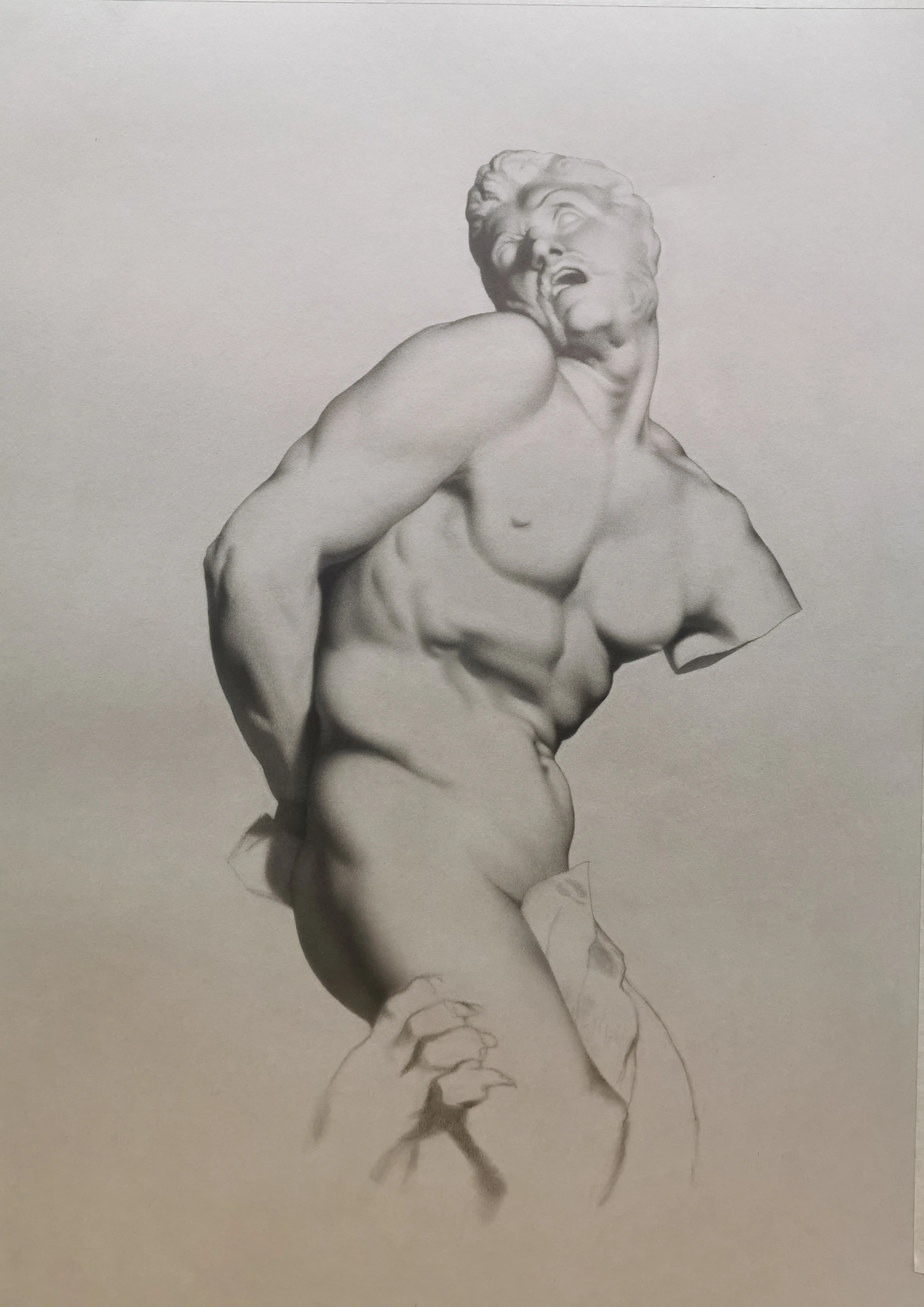 Angel Academy of Art Academic pencil drawing Milo de Crotone after Charles Bargue